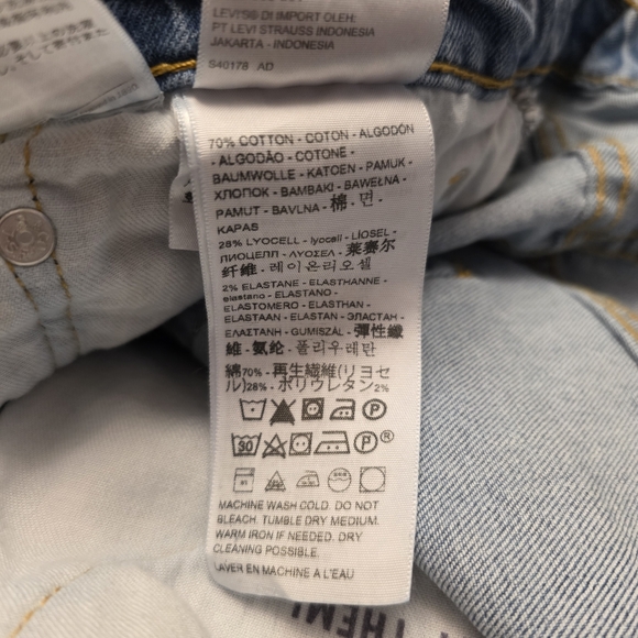 Mens 511 Levi's Light Blue Straight Leg Jeans Slim 36x32 Run Small - Picture 12 of 13